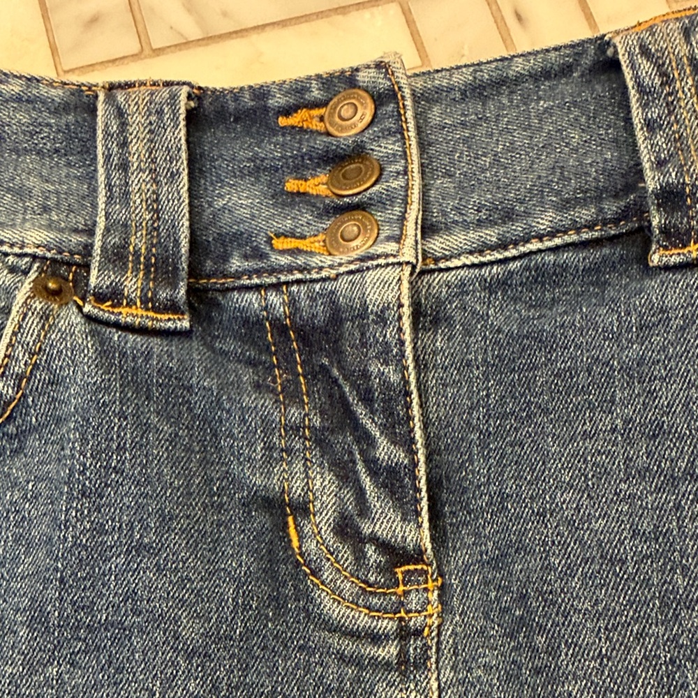 LOFT Dark Blue Denim Mini Skirt - Picture 4 of 4